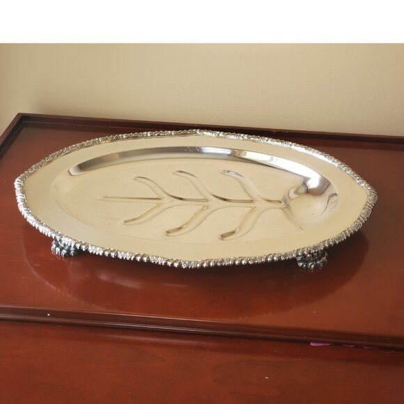 Canadian made Silver-Plated Turkey Carving Tray - Picture 1 of 11